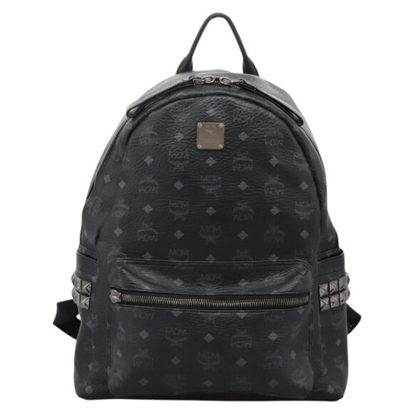 MCM Vicetos Logogram Backpack PVC Black Auth - Picture 2 of 15